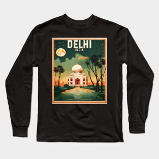 Delhi India Vintage Tourism Travel Long Sleeve T-Shirt